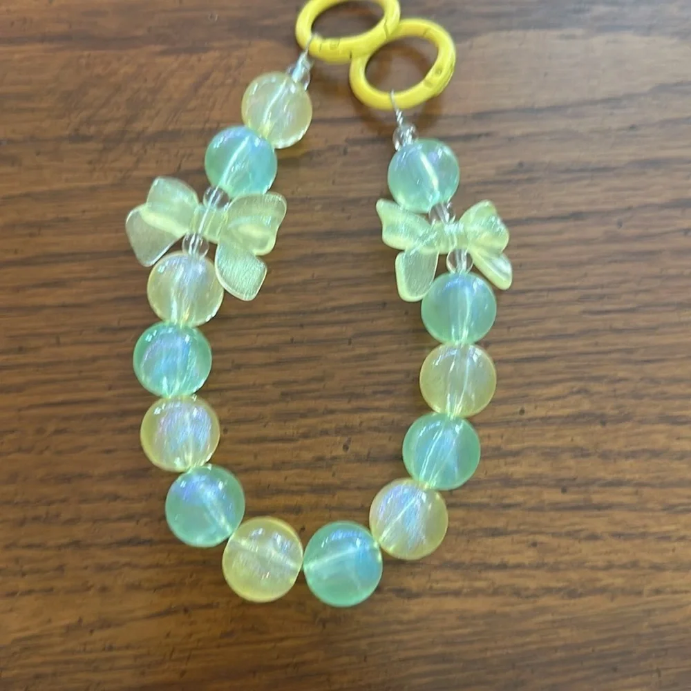 Beaded charm keychain